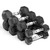 Gym Equipment Dumbbell Set In LB Weight Lifting Hex Rubber Coated Dumbbells