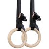 Arsenal Wooden Gymnastic Rings with Adjustable Numbered Straps