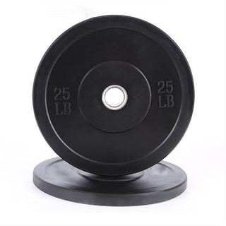 Training Equipment Premium Black Bumper Plate Solid Rubber With Steel Insert Weight Plates