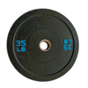 Custom Logo Hot Selling Promotional Training Black Particle Weight Rubber Competition Barbell Bumper Plates