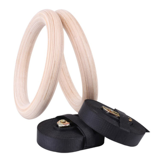 Arsenal Wooden Gymnastic Rings with Adjustable Numbered Straps