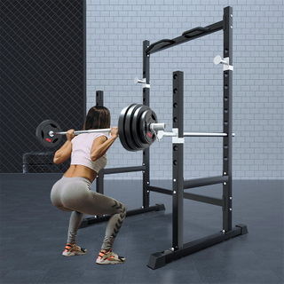 Arsenal Power Rack System Adjustable Squat Rack Weight and Bar Holder Multi-Function Barbell Rack for Home Fitness Equipment with Built in Floor Anchors Stability