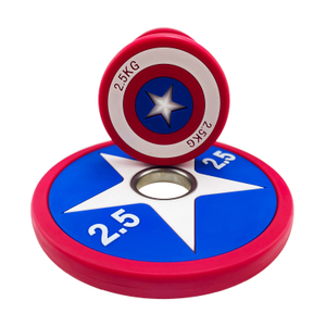 Captain America PU Odorless Dumbbell Barbell Hand Grab Plastic Cover。Barbell Fractional Rubber Olympic Weight Plates