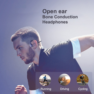 Real Bone Conduction Headphones Bluetooth Wireless Earphones Waterproof Sports Headset with Mic for Workouts Running Driving