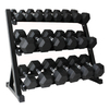 Arsenal Fitness Rubber Hex Dumbbells - Plated Handles, Solid Cast-Iron Core, Hexagonal Shape, and Durable Hex Rubber Heads